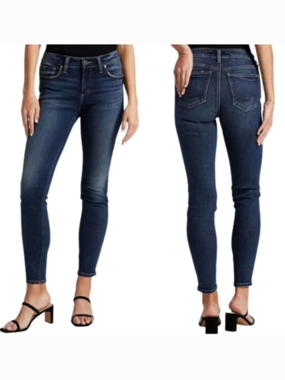 Silver Jeans Elyse Skinny Dark Wash Indigo Stretch Denim Size 27 NEW!